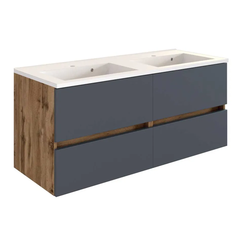 120 cm Badschrank mit Doppel-Waschbecken - Athrin^Wohnen Sale