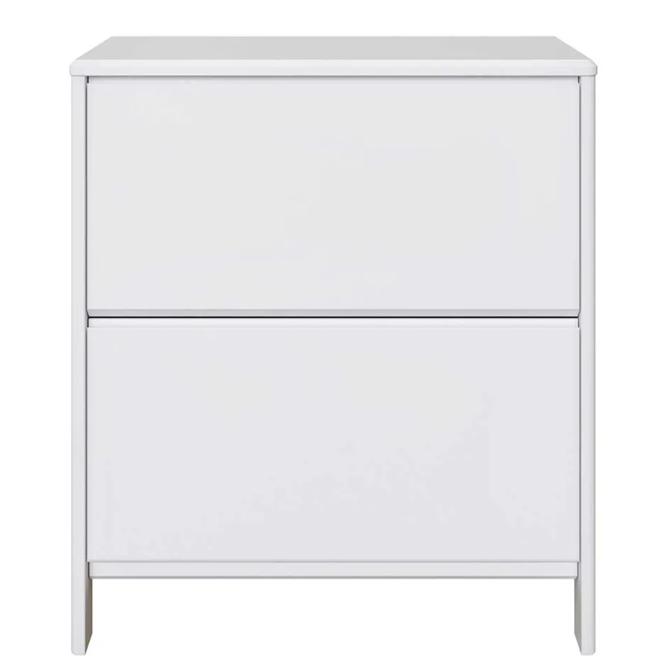 Wohnen 82 cm breite Schuhkommode in Weiß gewachst - Oranias