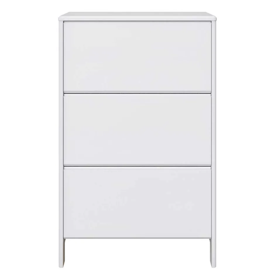 Wohnen 82 cm breite Schuhkommode in Weiß gewachst - Oranias