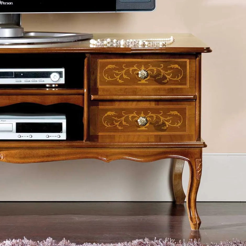 Wohnen 123 cm breite TV Kommode Agosto im Barockstil