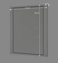 Wohnen 73 cm breiter Spiegel in Lichtgrau - Ballina