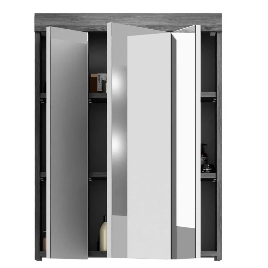 Wohnen 60 cm breiter Spiegelschrank fürs Badezimmer in Grau - Nancys