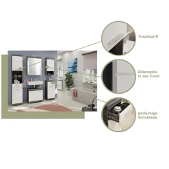 Wohnen 60 cm breiter Spiegelschrank fürs Badezimmer in Grau - Nancys