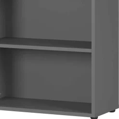 Wohnen 80 cm breites 3 Fächer Aktenregal in dunklem Grau - Valcau