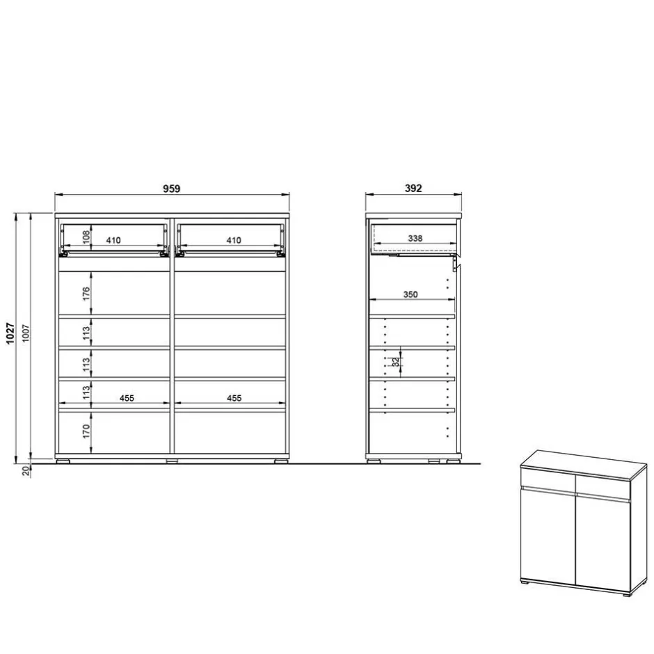 246 cm breites Flurmöbel Set modern - Orsecca (fünfteilig)^Wohnen Hot