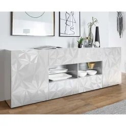 241 cm breites Sideboard in Weiß HG - Vovasoma^Wohnen Outlet