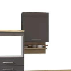 Wohnen 270 cm Einbauküchenzeile in Grau - Bozenia (neunteilig)