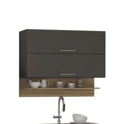 Wohnen 270 cm Einbauküchenzeile in Grau - Bozenia (neunteilig)