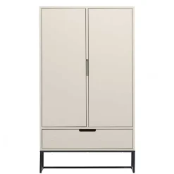 Wohnen 149 cm hoher Schrank in Hellgrau - Lergavano