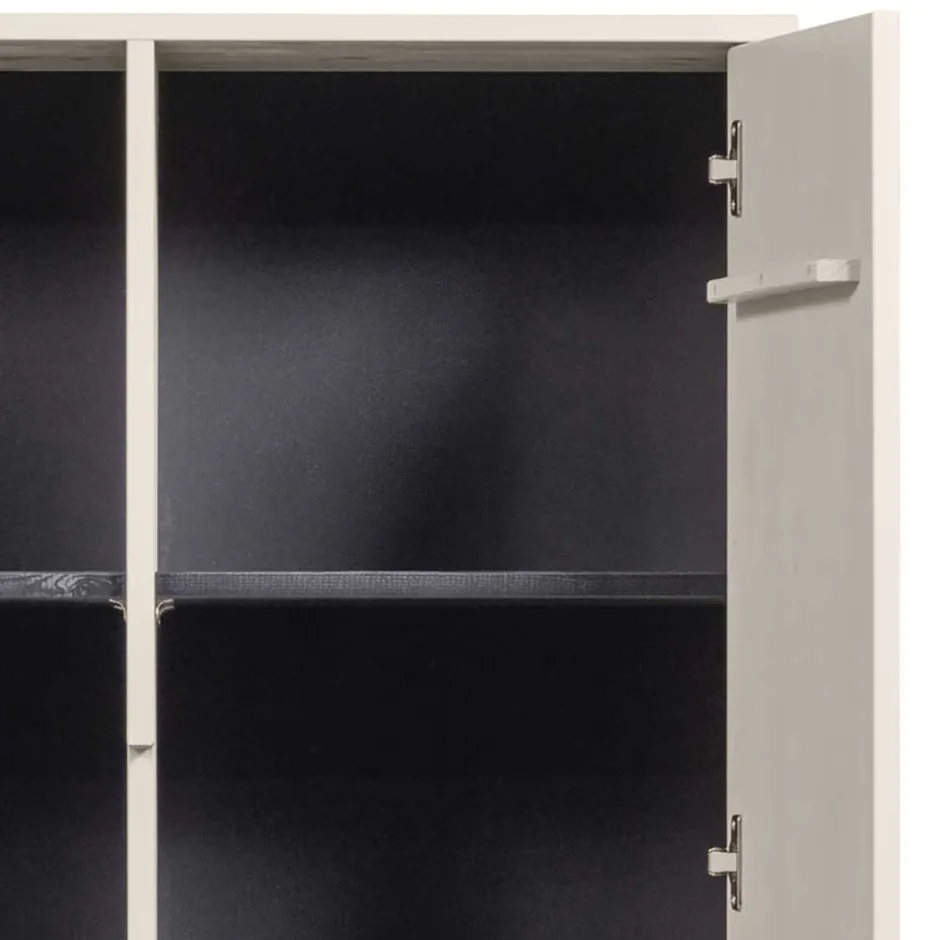 Wohnen 149 cm hoher Schrank in Hellgrau - Lergavano