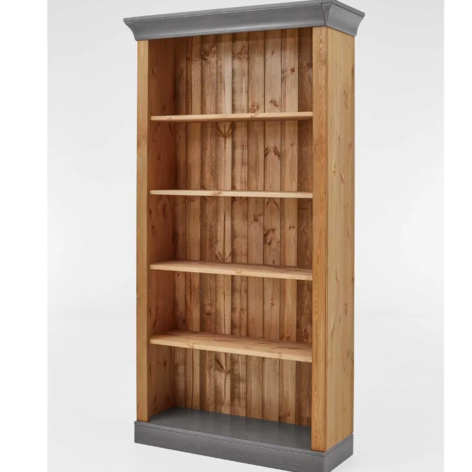 202 cm hohes Landhaus Bücherregal zweifarbig - Eshelas^Wohnen Sale
