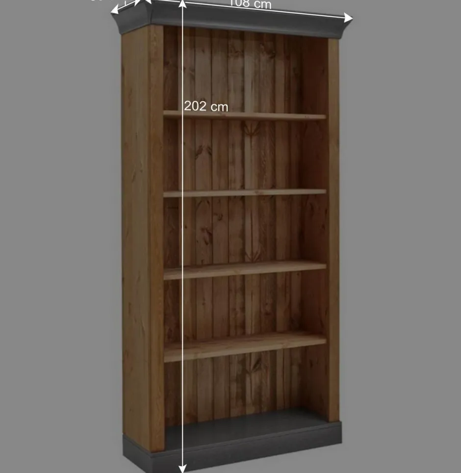 202 cm hohes Landhaus Bücherregal zweifarbig - Eshelas^Wohnen Sale