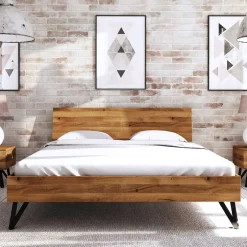Wohnen 190 cm langes Bettgestell aus Wildeiche Holz - Mandirov