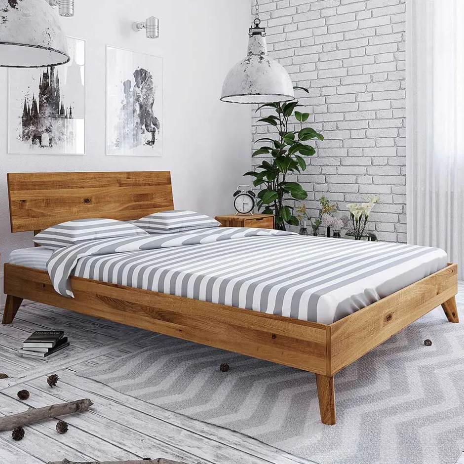 210 cm langes Holzbett Gestell Wildeiche - Eavy^Wohnen Outlet