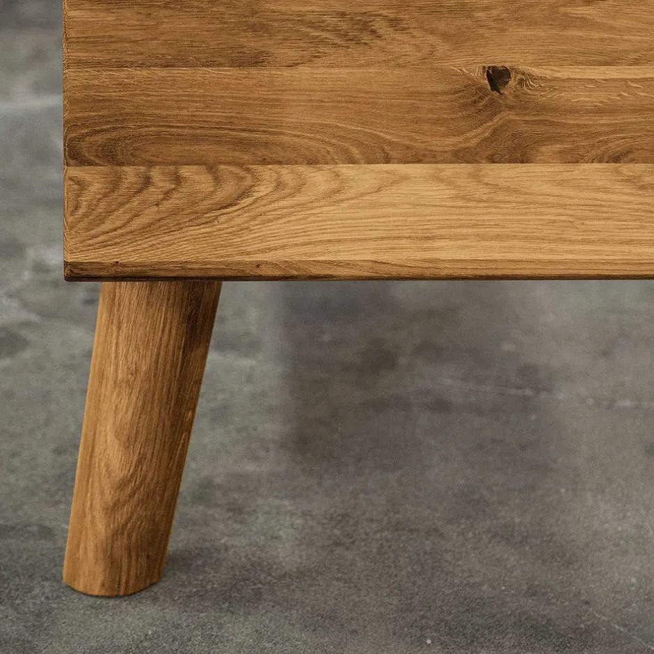 210 cm langes Holzbett Gestell Wildeiche - Eavy^Wohnen Outlet