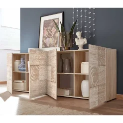 Wohnen 241 cm langes Sideboard in Eiche Sonoma Dekor - Bielvas