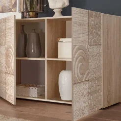 Wohnen 241 cm langes Sideboard in Eiche Sonoma Dekor - Bielvas