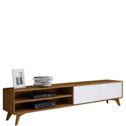 220 cm langes TV Lowboard in Wildeiche mit Weiß - Diesta I^Wohnen Online