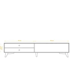 220 cm langes TV Lowboard in Wildeiche mit Weiß - Diesta I^Wohnen Online