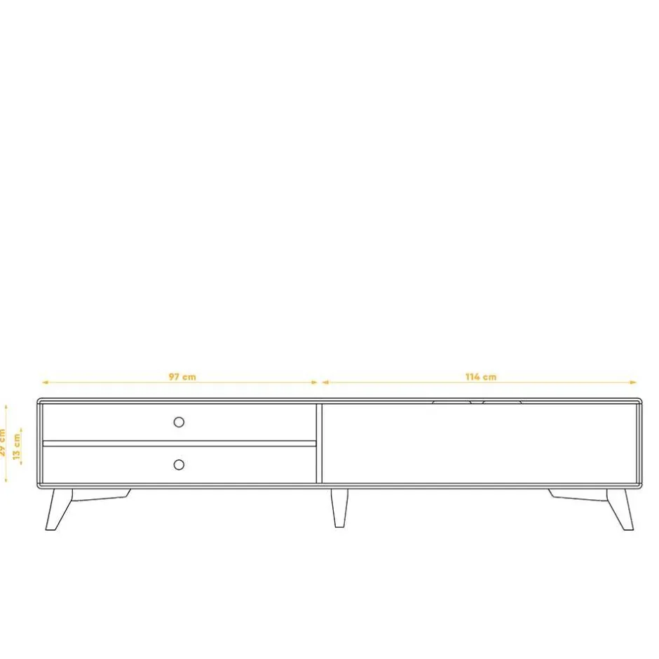220 cm langes TV Lowboard in Wildeiche mit Weiß - Diesta I^Wohnen Online