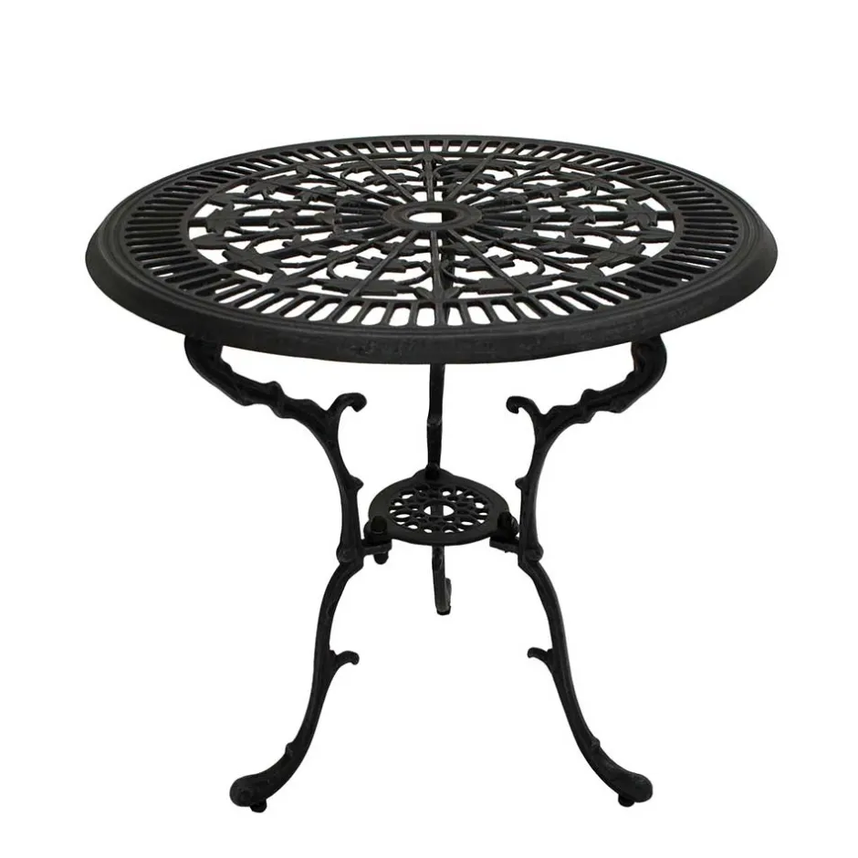 70 cm runder Aluminium Gartentisch in Dunkelgrau - Taruma^Wohnen Sale