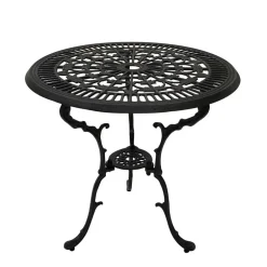 70 cm runder Aluminium Gartentisch in Dunkelgrau - Taruma^Wohnen Sale