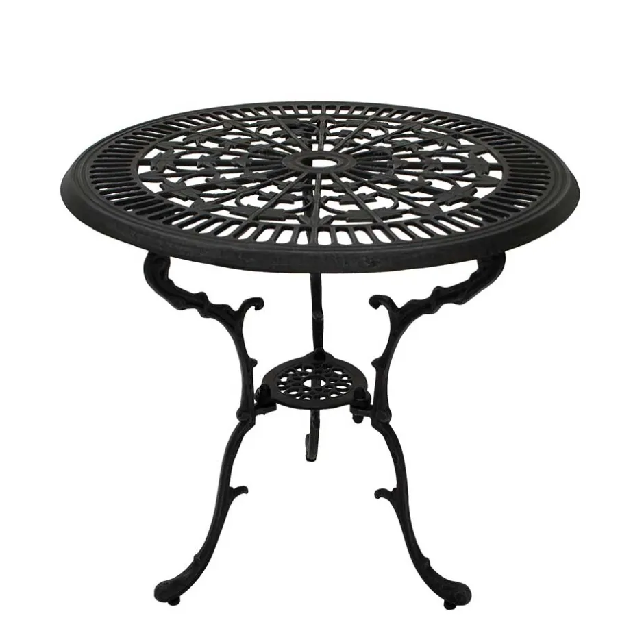 70 cm runder Aluminium Gartentisch in Dunkelgrau - Taruma^Wohnen Sale