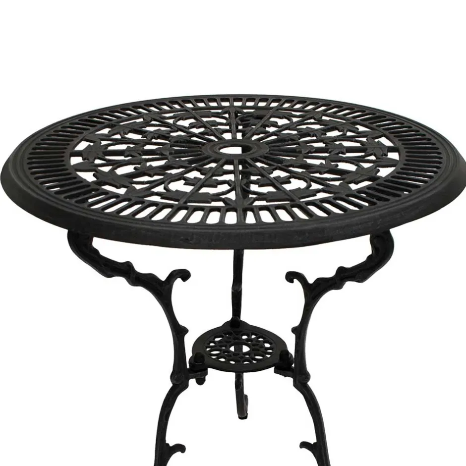 70 cm runder Aluminium Gartentisch in Dunkelgrau - Taruma^Wohnen Sale