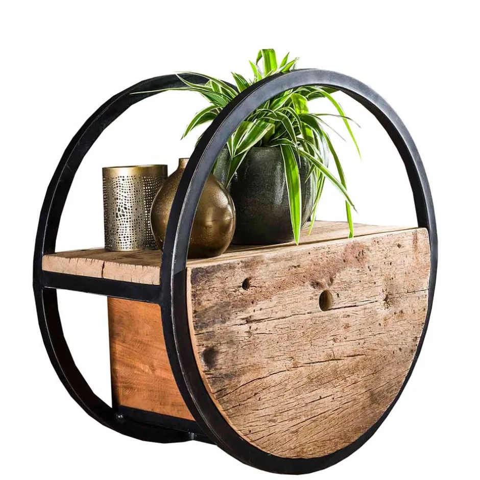 50 cm rundes Hängeregal mit einer Schublade - Malte^Wohnen