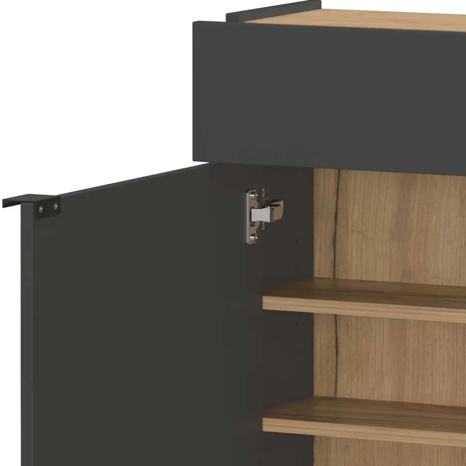 22 cm tiefer Schuhschrank in Dunkelgrau - Sidgarus^Wohnen Outlet