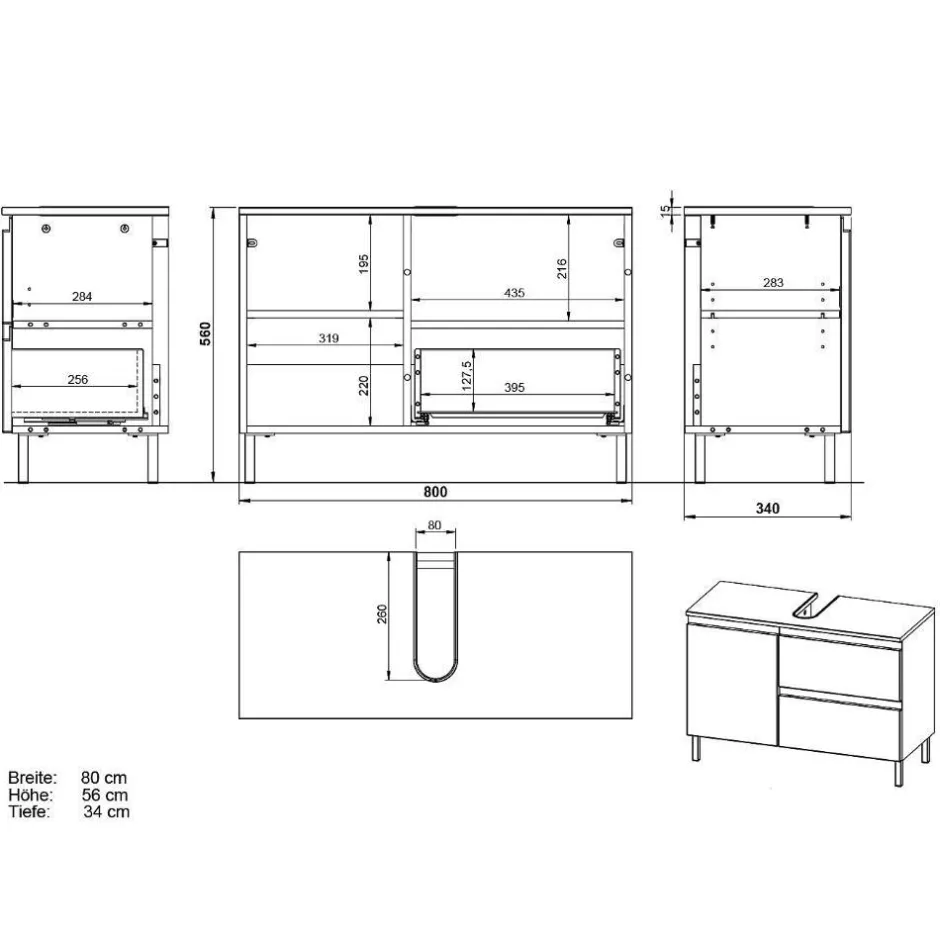 80 cm Waschbeckenschrank in Wildeiche NB - Vignus^Wohnen Sale