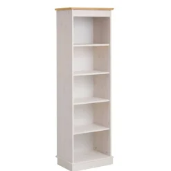 5 Fächer Regal in Weiß und Kiefer Honig - Zentra^Wohnen Outlet