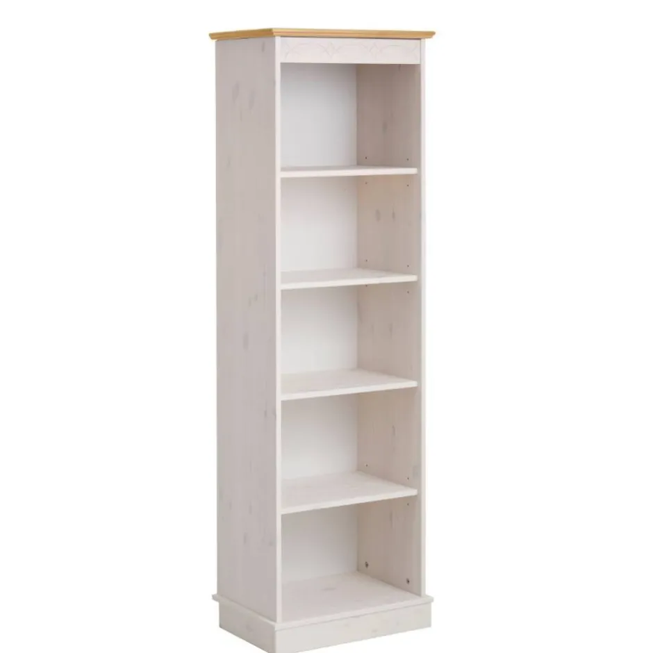 5 Fächer Regal in Weiß und Kiefer Honig - Zentra^Wohnen Outlet