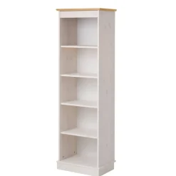 5 Fächer Regal in Weiß und Kiefer Honig - Zentra^Wohnen Outlet