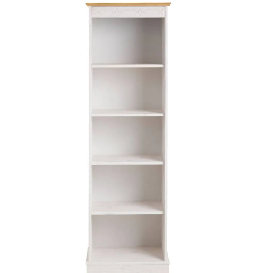 5 Fächer Regal in Weiß und Kiefer Honig - Zentra^Wohnen Outlet