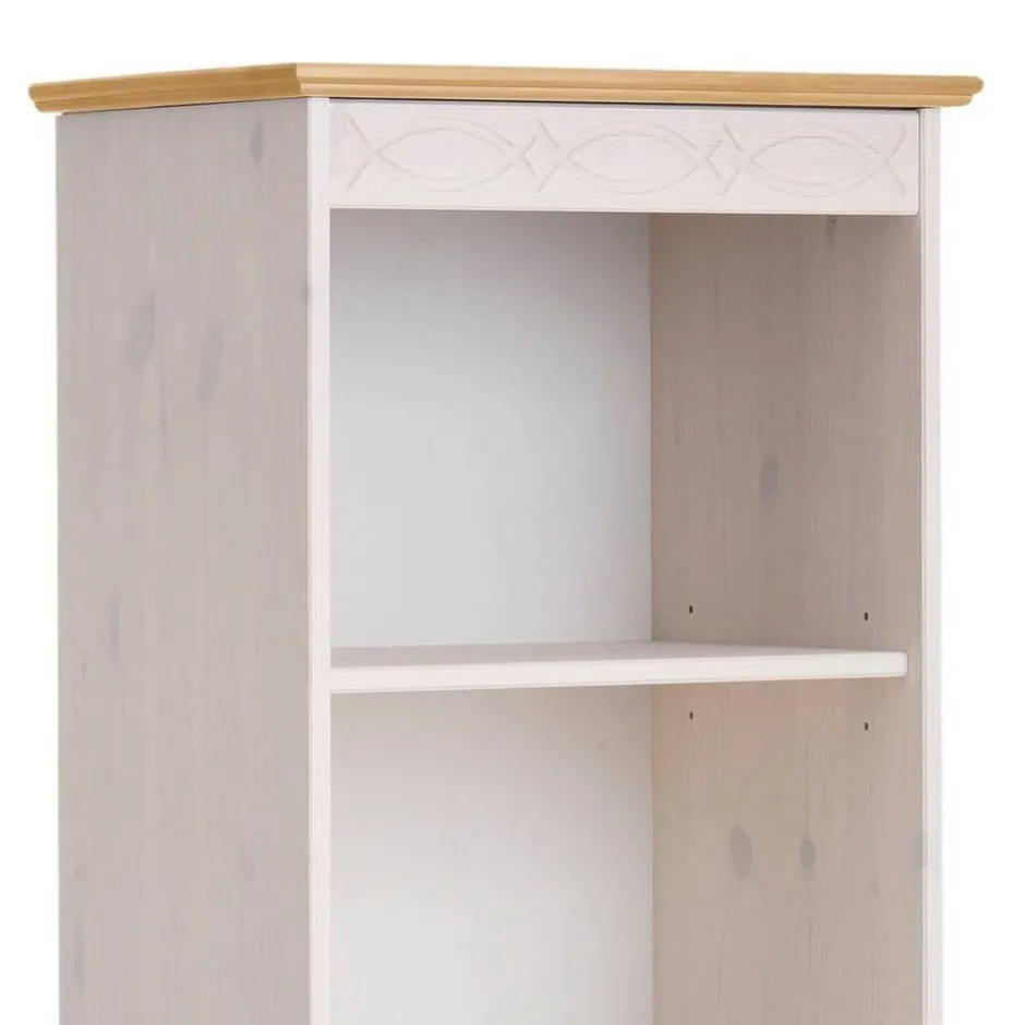 5 Fächer Regal in Weiß und Kiefer Honig - Zentra^Wohnen Outlet