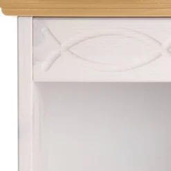 5 Fächer Regal in Weiß und Kiefer Honig - Zentra^Wohnen Outlet