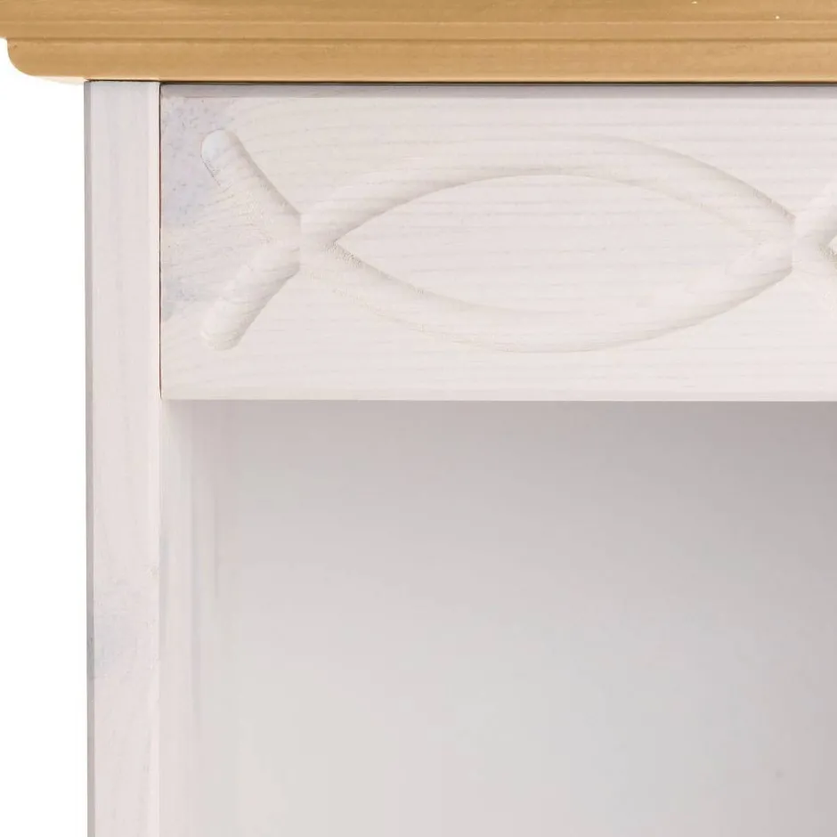 5 Fächer Regal in Weiß und Kiefer Honig - Zentra^Wohnen Outlet