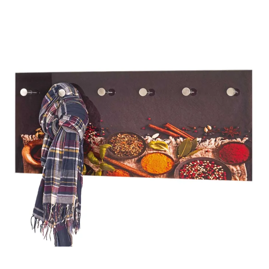 6 Haken Glasgarderobe mit Foto Druck - Aramova^Wohnen Sale