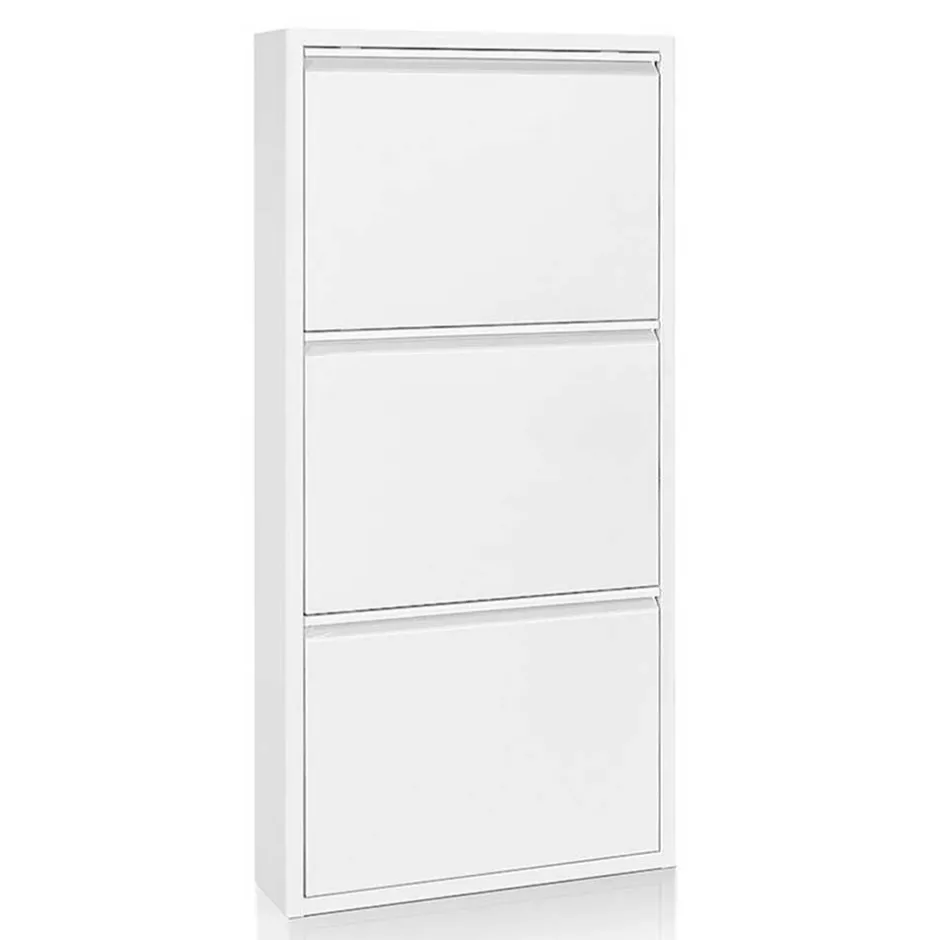 3 Klappen Stahl Schuhkipper in Weiß - Zaisa^Wohnen Clearance