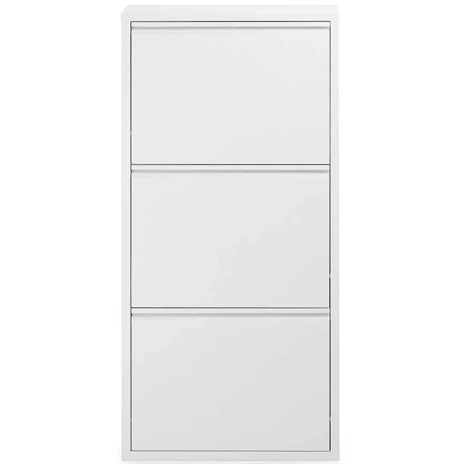 3 Klappen Stahl Schuhkipper in Weiß - Zaisa^Wohnen Clearance