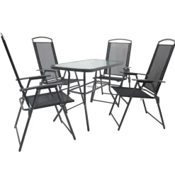 Wohnen 4 Klappstühle & Gartentisch Set - Alcamo (fünfteilig)