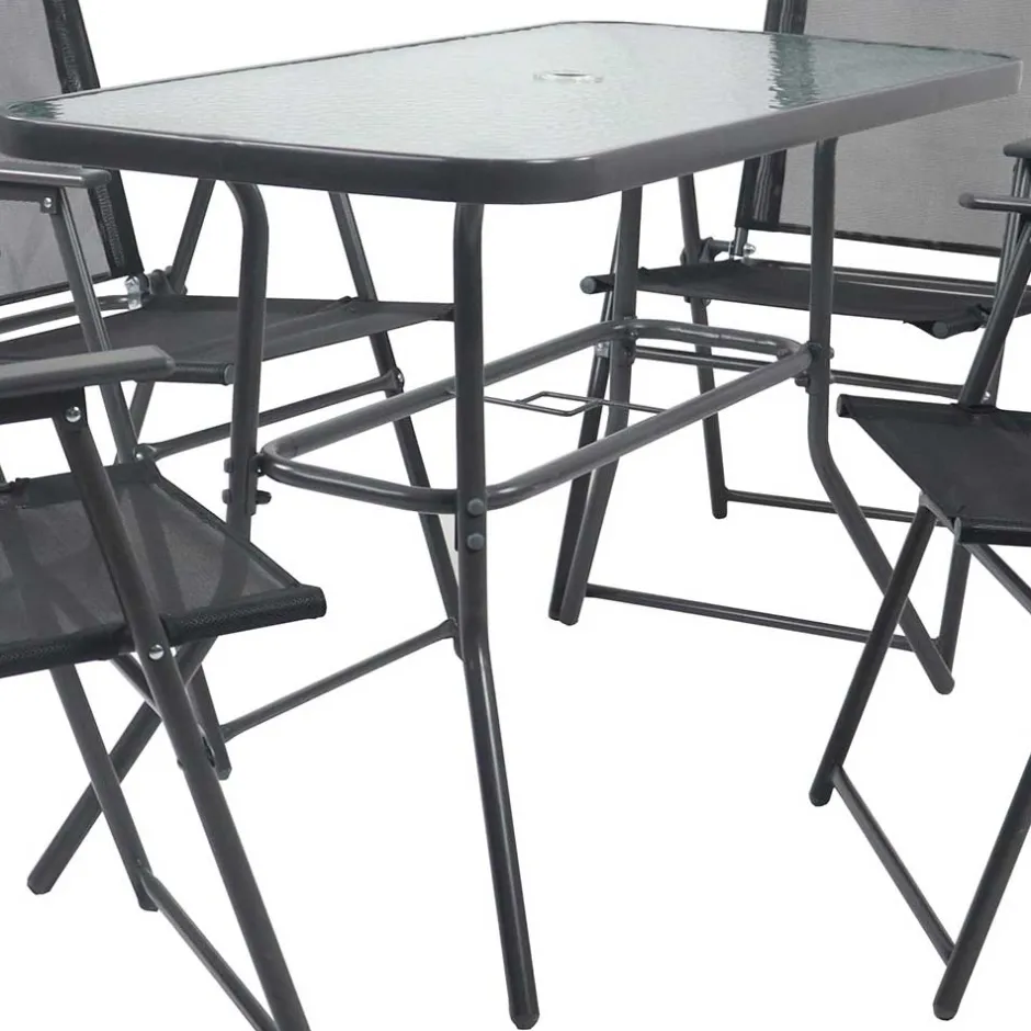 Wohnen 4 Klappstühle & Gartentisch Set - Alcamo (fünfteilig)