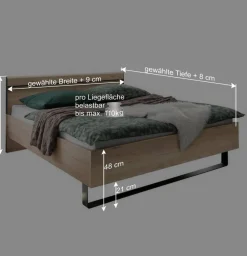 Wohnen 4 Längen Doppelbett mit Beleuchtung LED - Licruva II