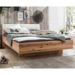 Wohnen 2 Personen Bettgestell aus Kernbuche massiv - Krofun