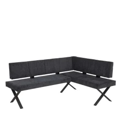 Wohnen 3 Personen Eckbank in Anthrazit - Pricenta