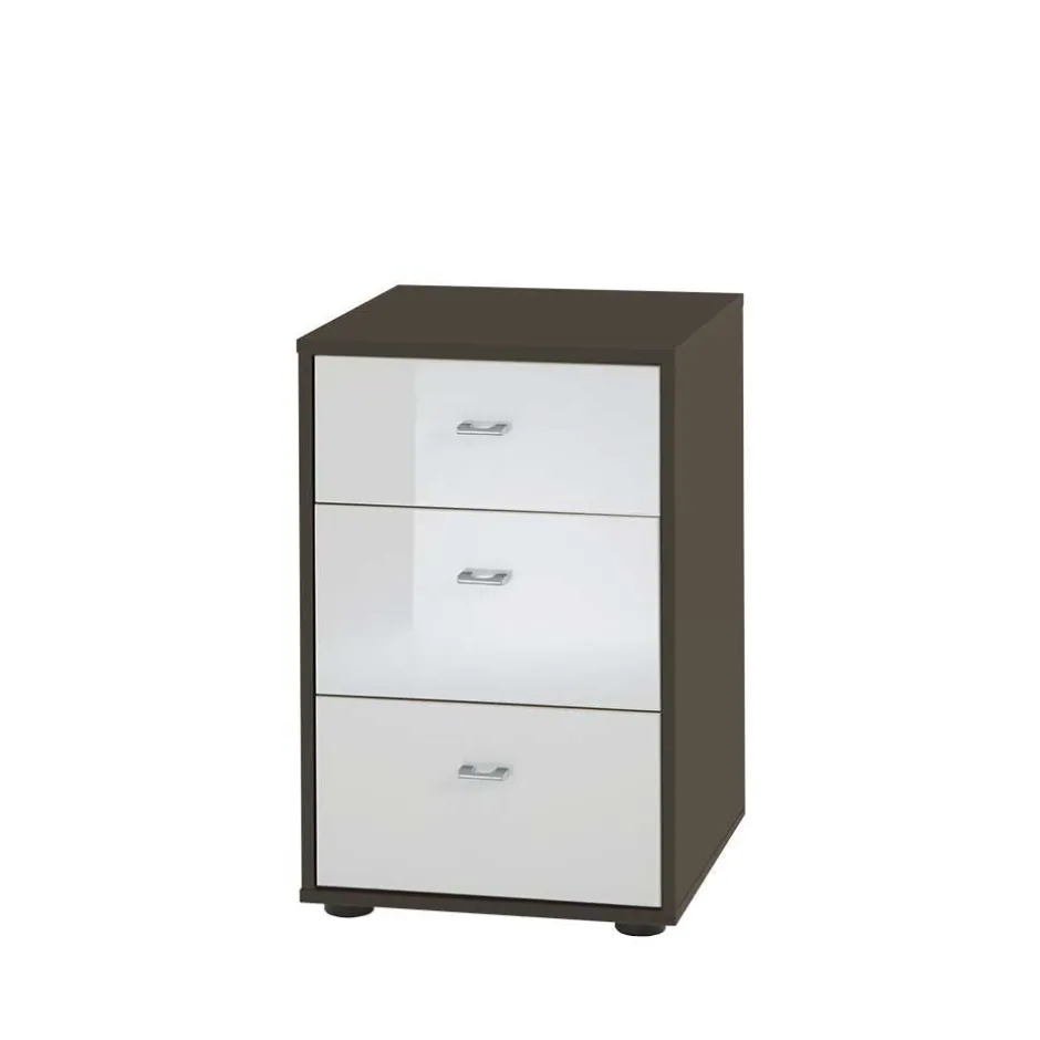 Wohnen 3 Schubladen Kommode Murizia in Grau Braun