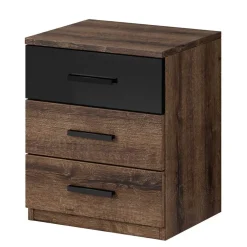 Wohnen 3 Schubladen Nachtkommode in Wildeiche dunkel - Ulpro
