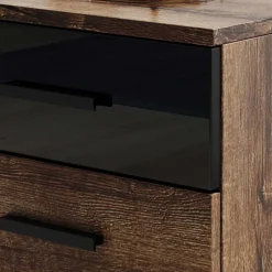 Wohnen 3 Schubladen Nachtkommode in Wildeiche dunkel - Ulpro