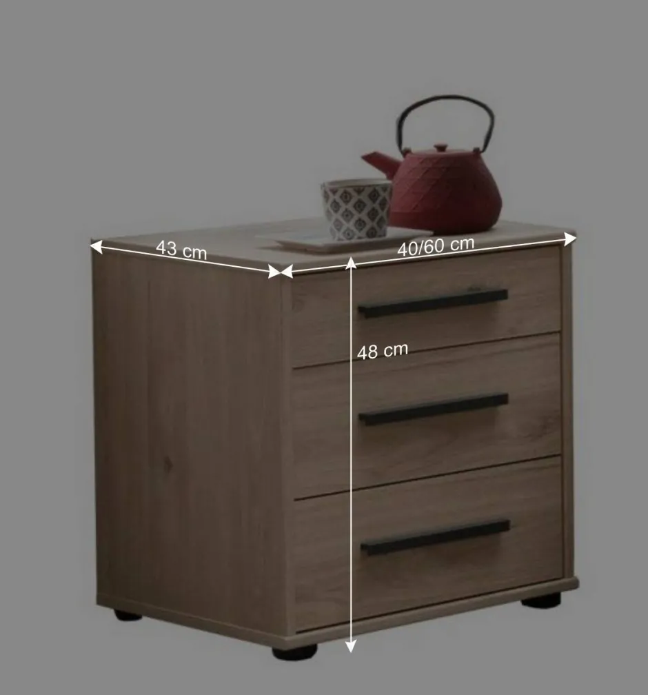 3 Schubladen Nachtschrank modern - Licruva^Wohnen New